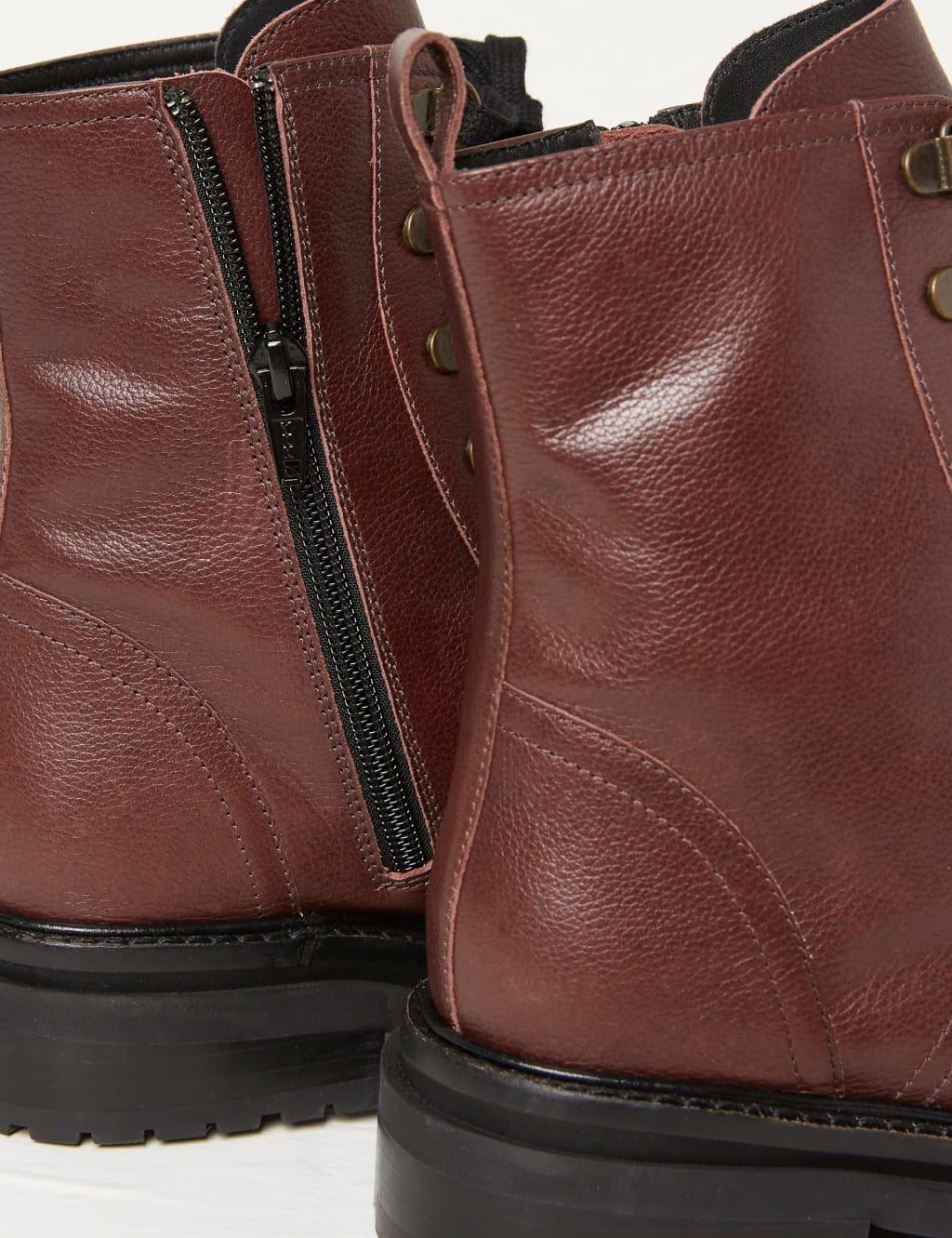 Leather Hiker Lace Up Cleated Ankle Boots image 4