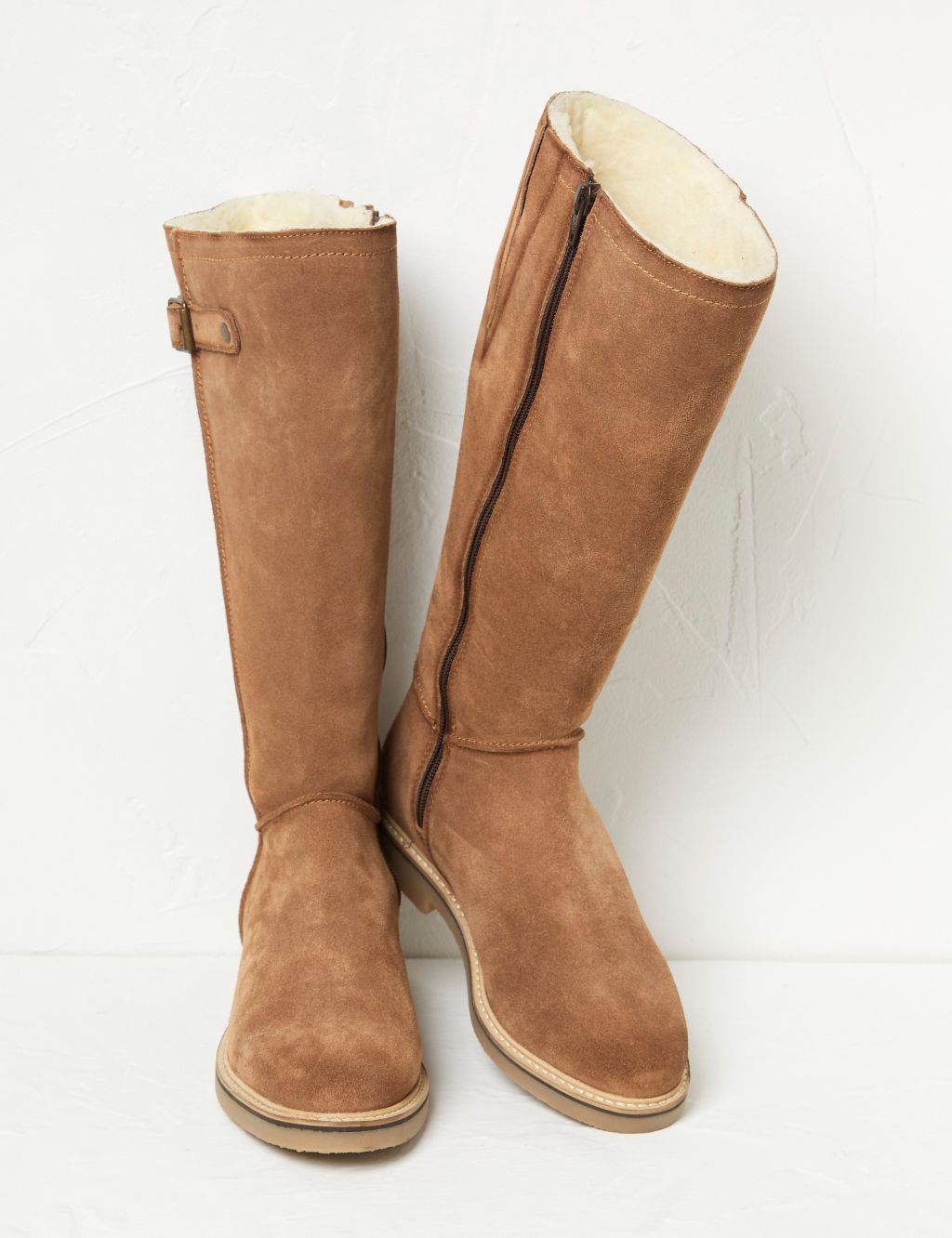 Suede Buckle Knee High Boots image 2