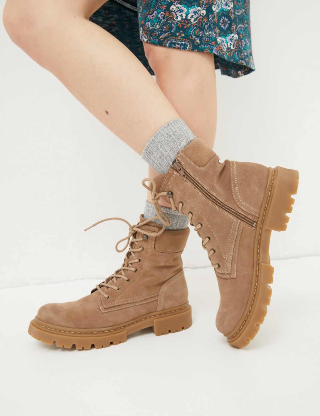 Suede Hiker Ankle Boots image 5