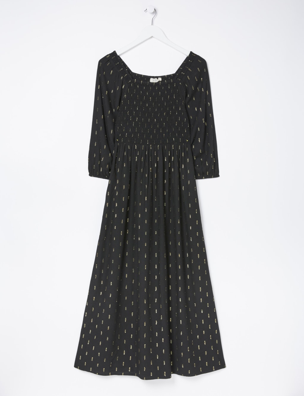 Sparkly Square Neck Midi Shirred Dress image 2