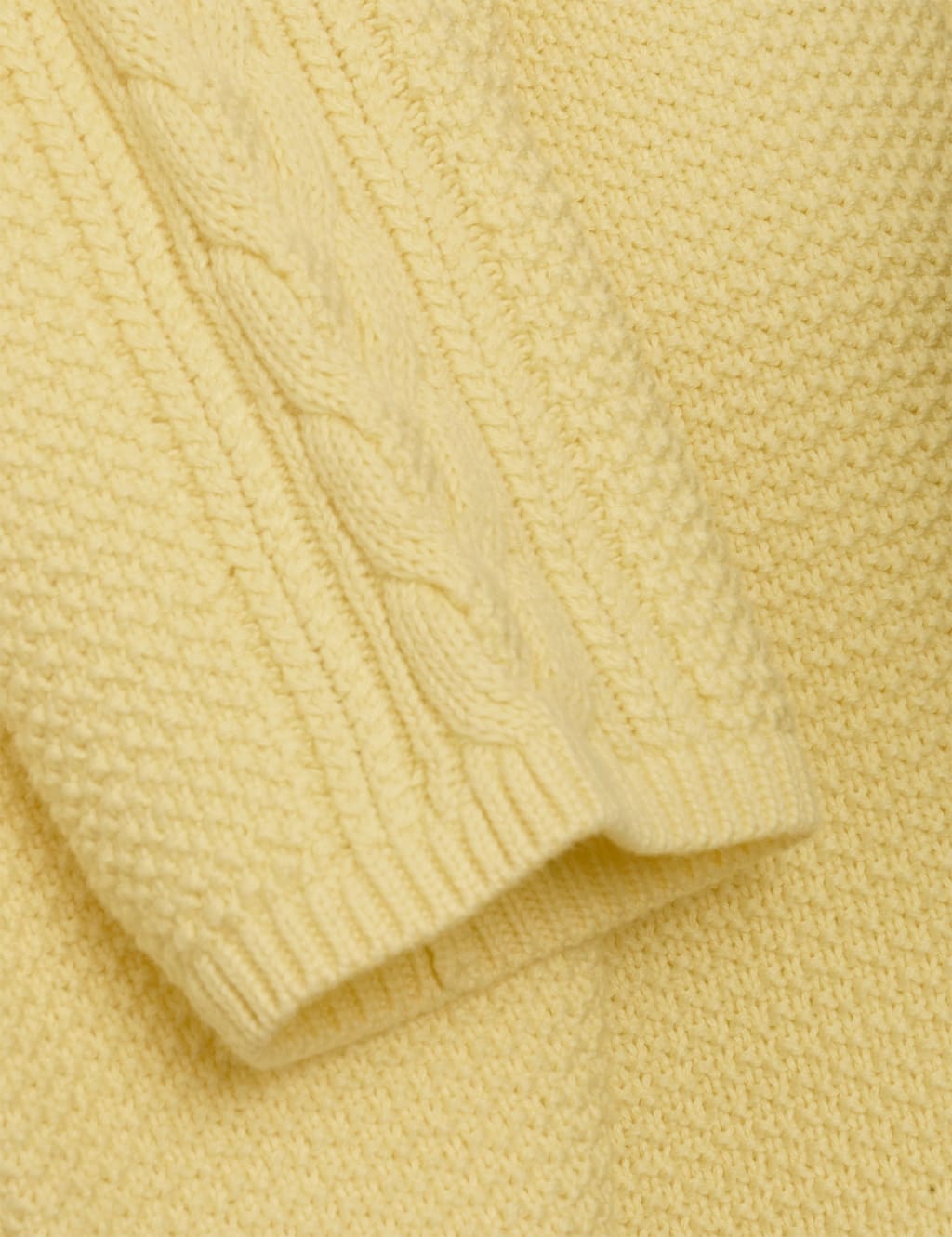 Pure Cotton Cable Knit Funnel Neck Jumper image 5