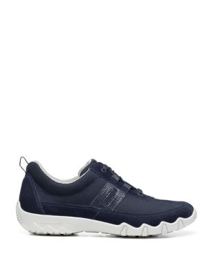 Hotter Womens Leanne Extra Wide Fit Suede Trainers - 6.5 - Navy, Navy