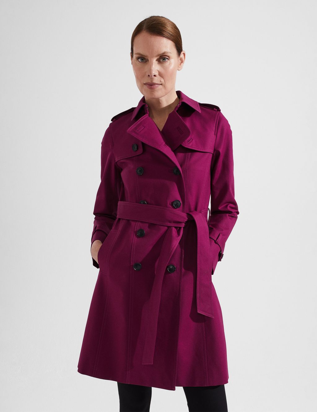Cotton Rich Double Breasted Trench Coat image 3