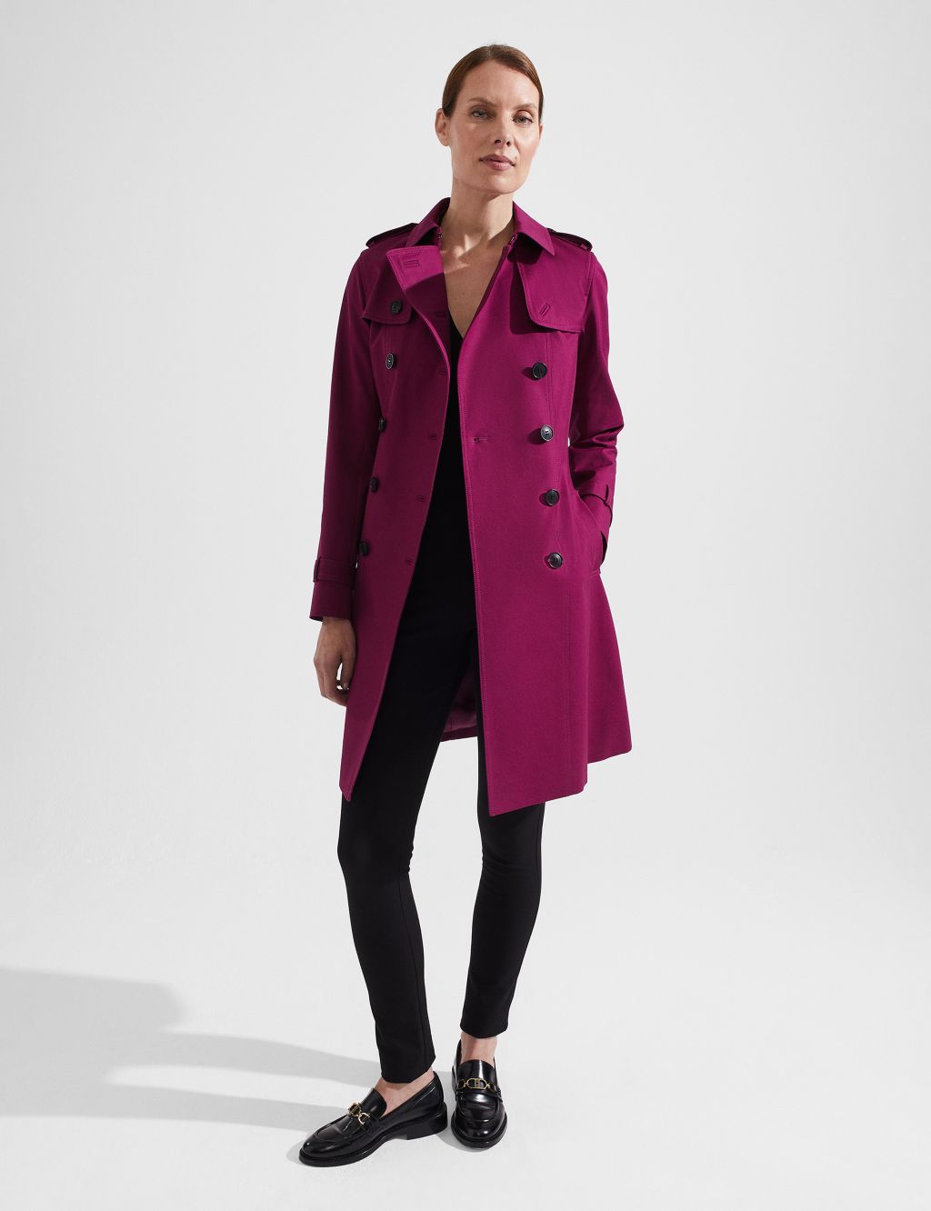 Cotton Rich Double Breasted Trench Coat image 6