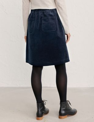 M&S Seasalt Cornwall Womens Cotton Rich Knee Length A-Line Skirt