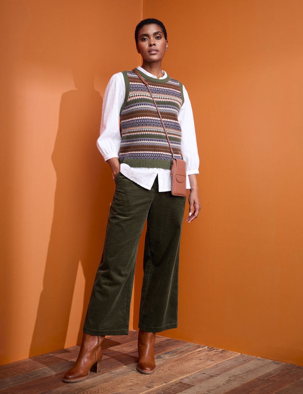 Merino Wool Rich Fair Isle Knitted Vest image 1