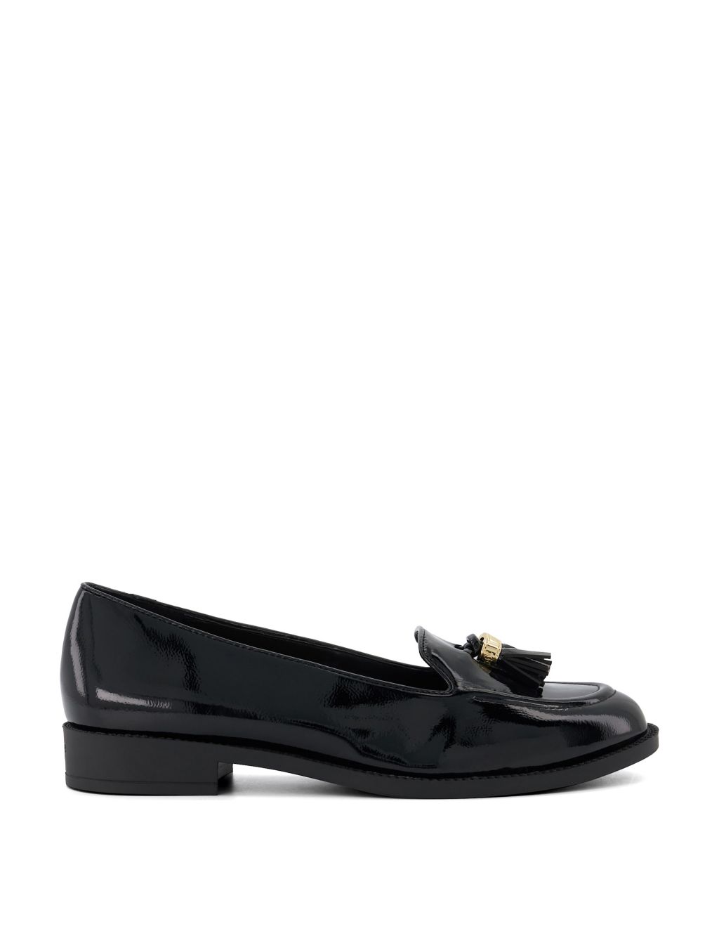 Wide Fit Patent Tassel Flat Loafers