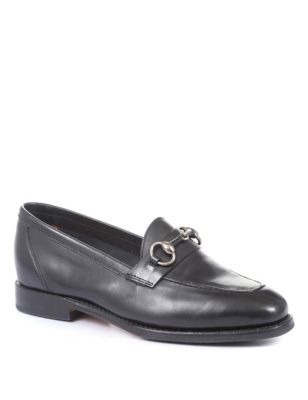 M&S Jones Bootmaker Womens Leather Ring Detail Flat Loafers