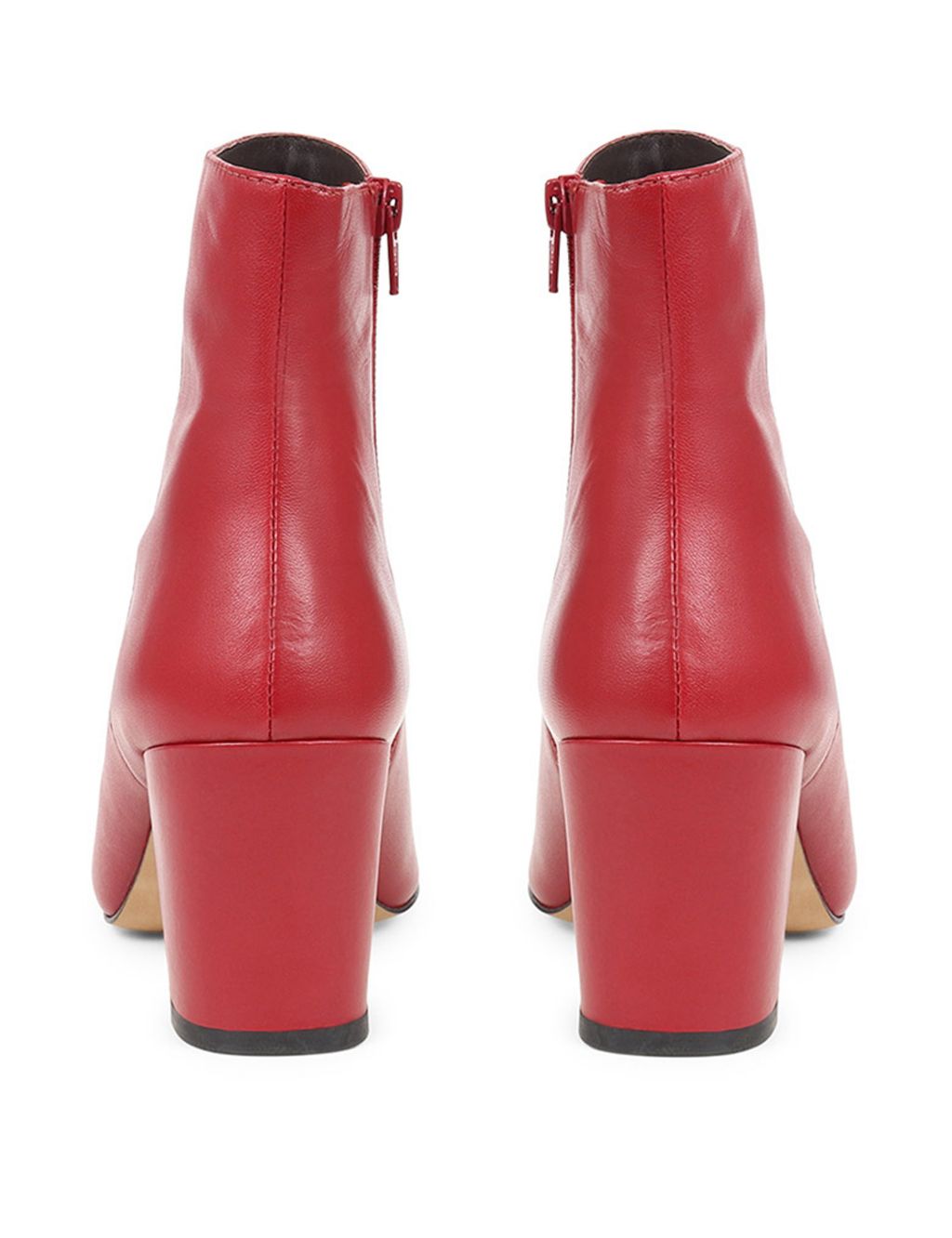 Leather Block Heel Ankle Boots image 5