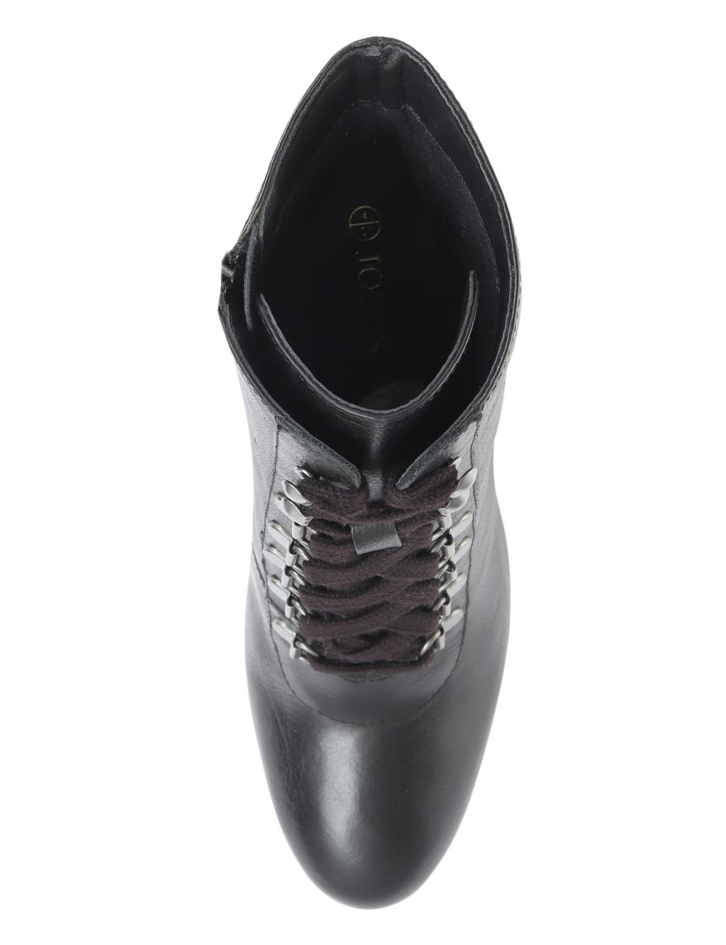 Leather Lace-Up Block Heel Ankle Boots image 3