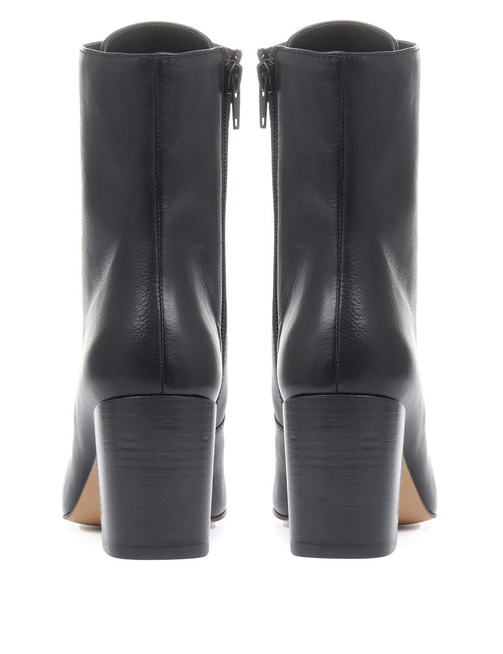 Leather Lace-Up Block Heel Ankle Boots image 4
