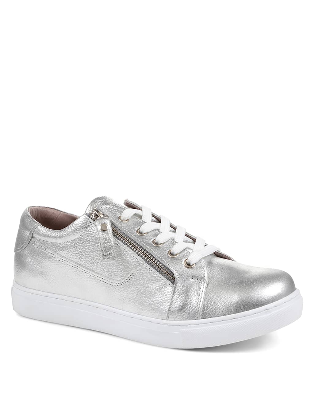 Leather Lace Detail Trainers image 2