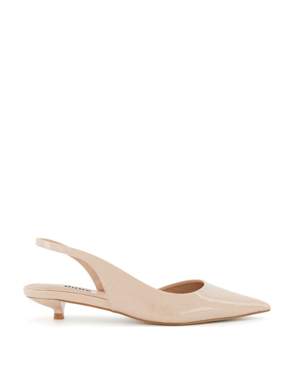 Patent Kitten Heel Pointed Slingback Shoes image 1