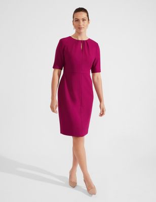 Hobbs Womens Keyhole Knee Length Shift Dress - 8 - Purple, Purple