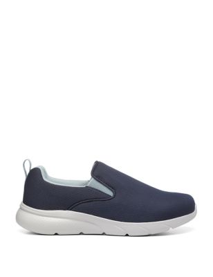 Hotter Womens Instinct Knitted Slip On Trainers - 8 - Navy Mix, Navy Mix