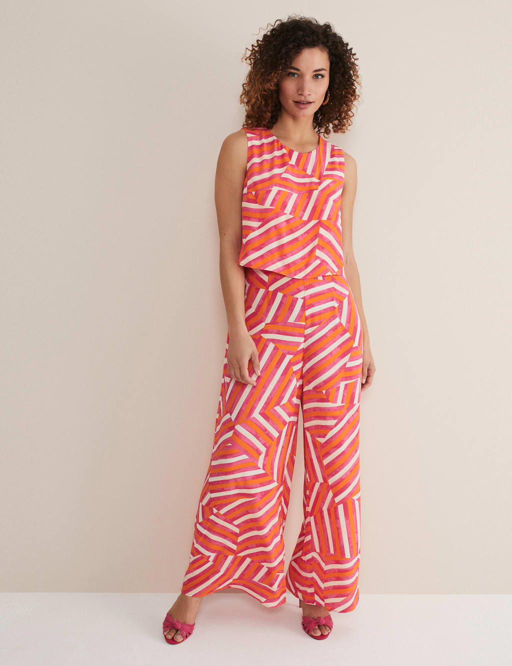 Printed Sleeveless Wide Leg Jumpsuit image 1