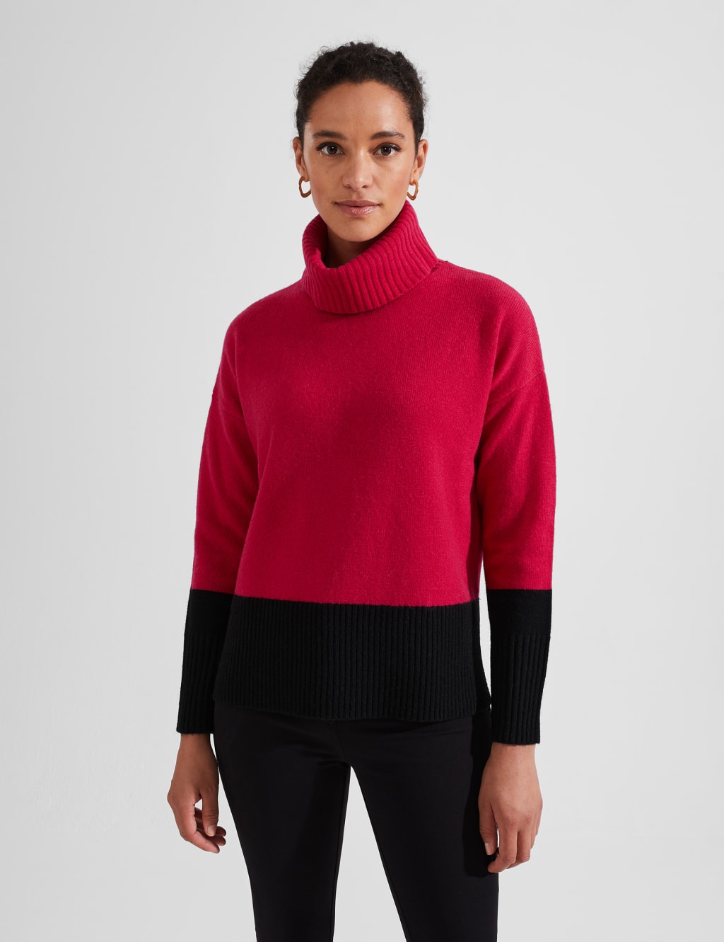 Merino Wool Rich Colour Block Jumper