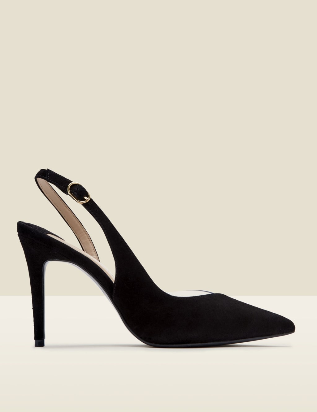 Suede Buckle Stiletto Heel Court Shoes