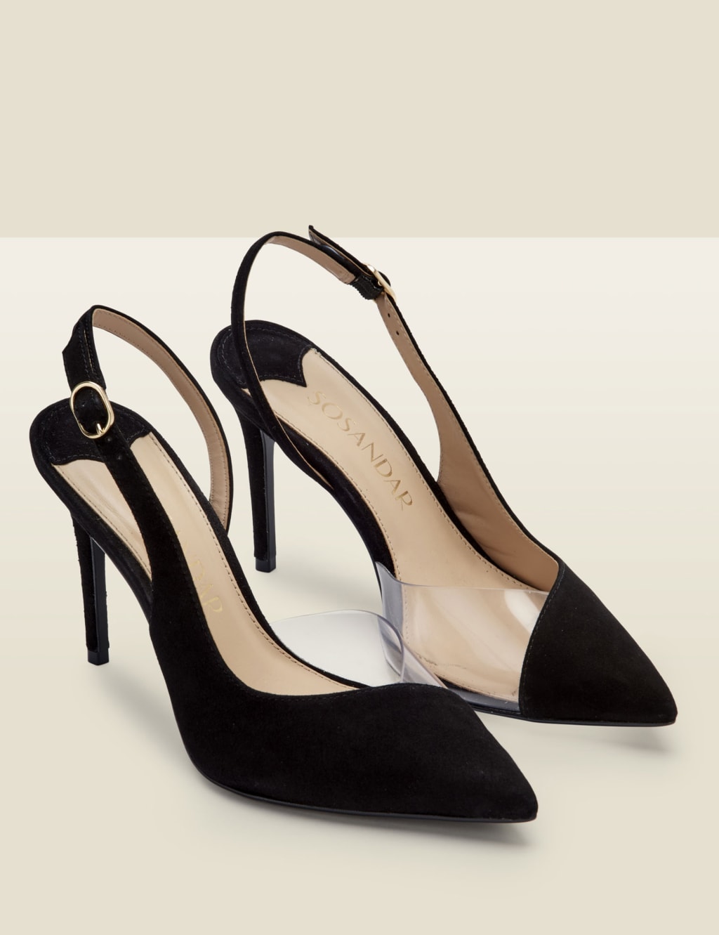 Suede Buckle Stiletto Heel Court Shoes image 2