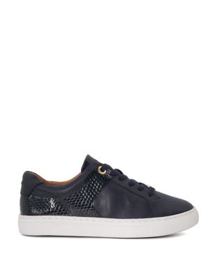 Dune London Womens Lace Up Eyelet Detail Trainers - 6 - Navy, Navy