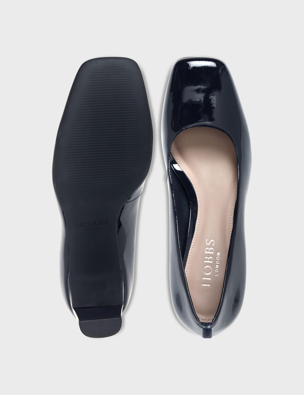 Leather Slip On Block Heel Court Shoes image 3