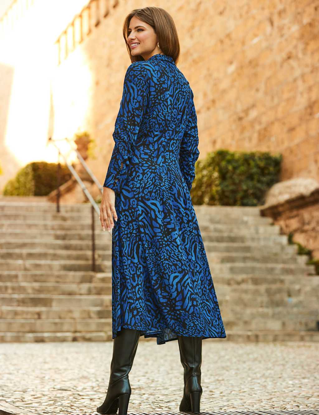 Animal Print Midi Shirt Dress image 3