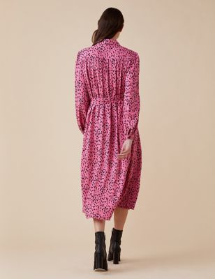 M&S Finery London Womens Printed Button Through Midi Shirt Dress