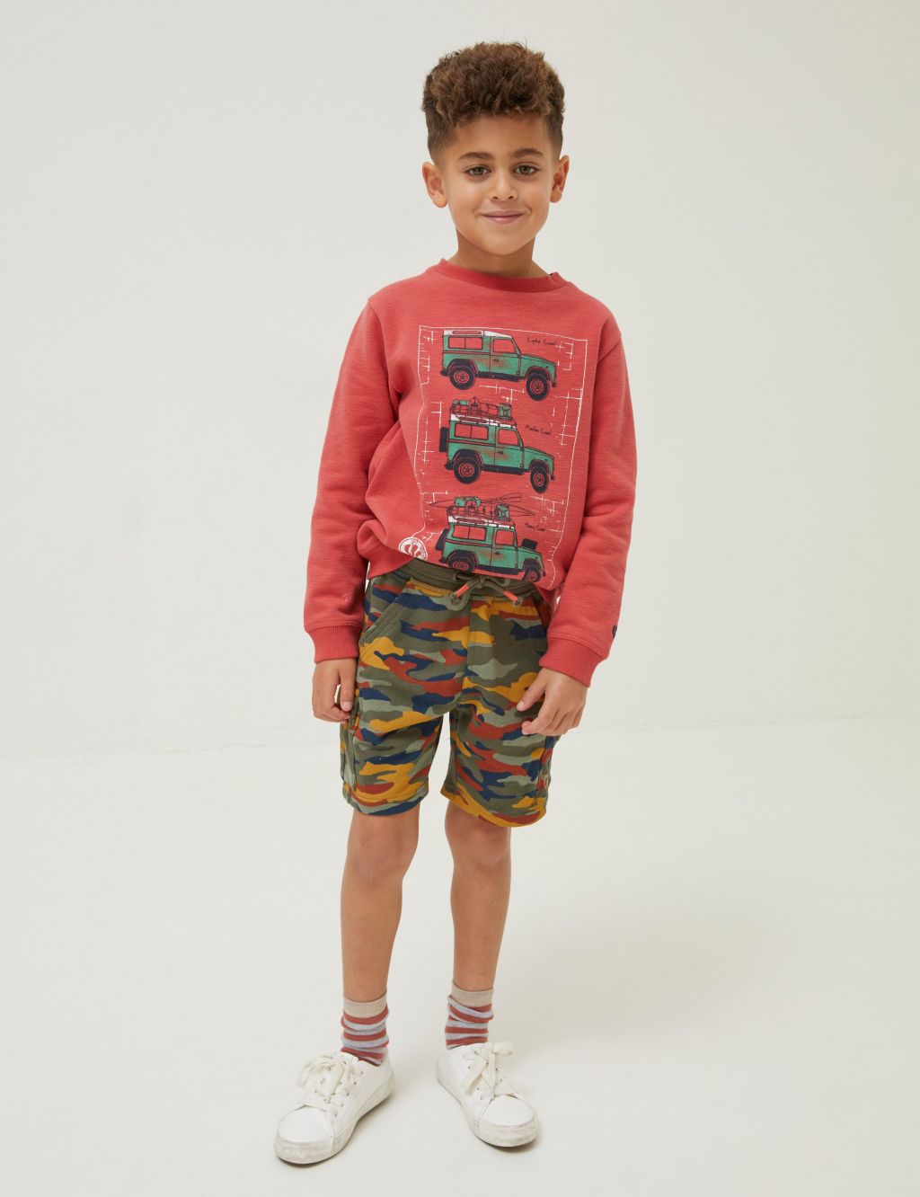 Pure Cotton Camouflage Cargo Shorts (3-13 yrs) image 1