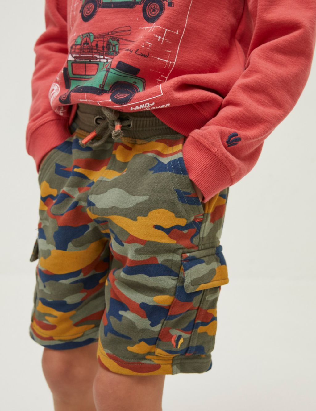 Pure Cotton Camouflage Cargo Shorts (3-13 yrs) image 2