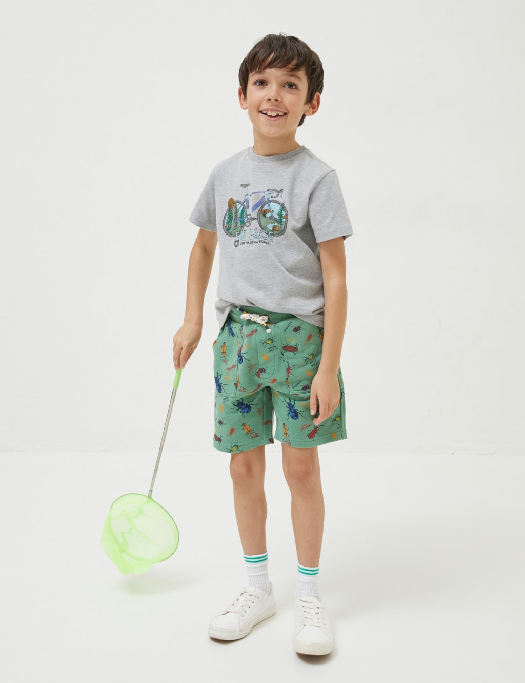 Pure Cotton Beetle Print Shorts (3-13 Yrs) image 1
