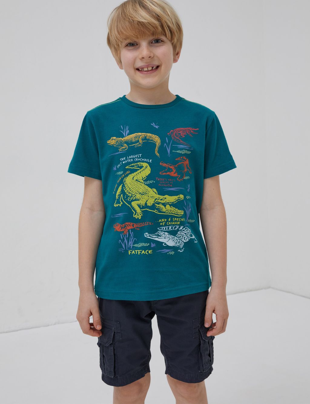 Pure Cotton Crocodile Graphic T-Shirt (3-13 Yrs) image 1