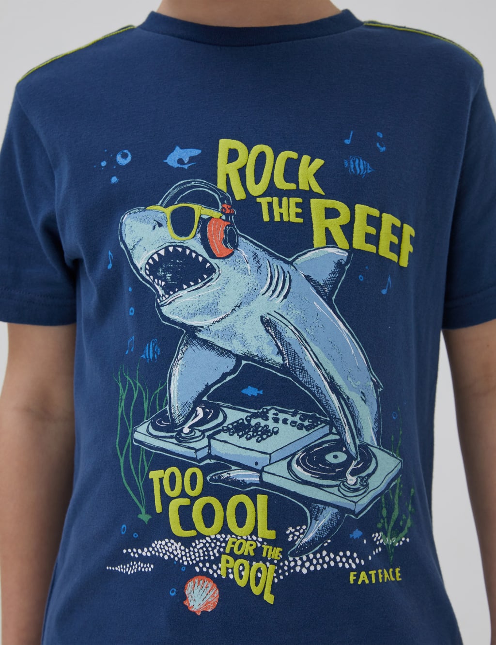 Pure Cotton Shark Graphic T-Shirt (3-13 Yrs) image 1