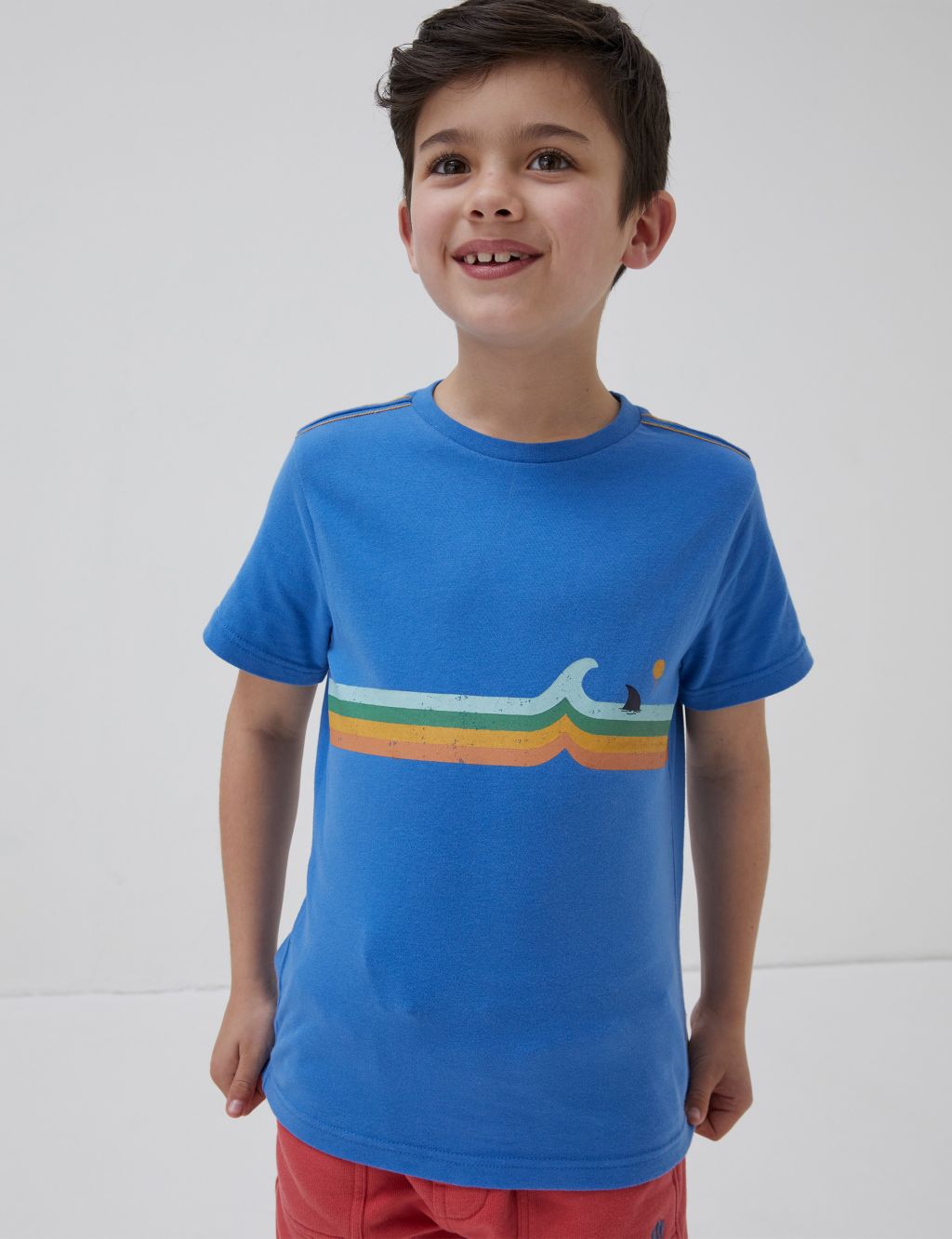 Pure Cotton Wave Graphic T-Shirt (3-13 Yrs) image 1