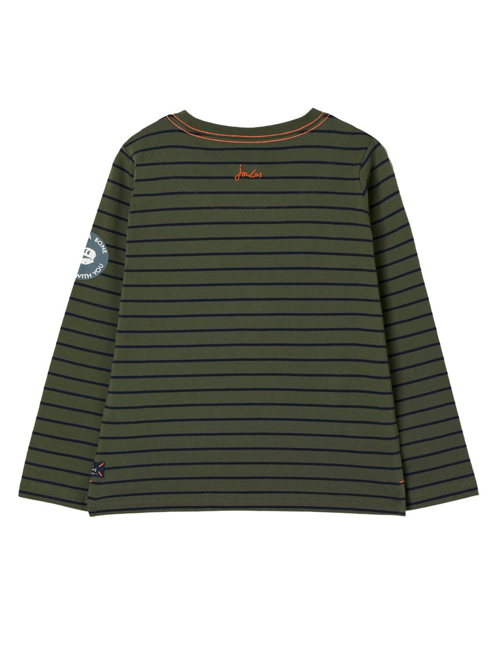 Pure Cotton Striped Dinosaur T-Shirt (2 -8 Yrs) image 2