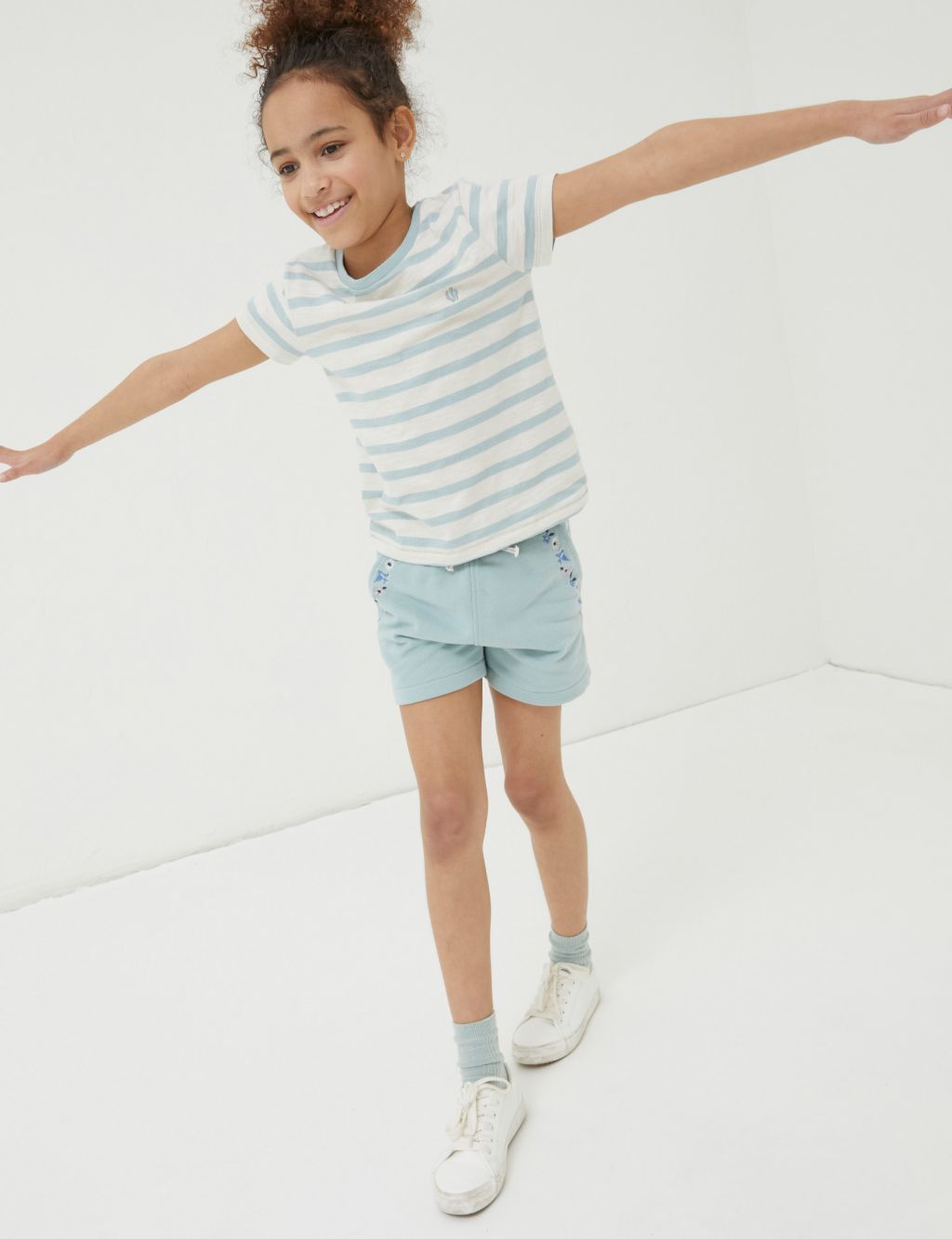 Pure Cotton Embroidered Shorts (3-13 Yrs) image 1
