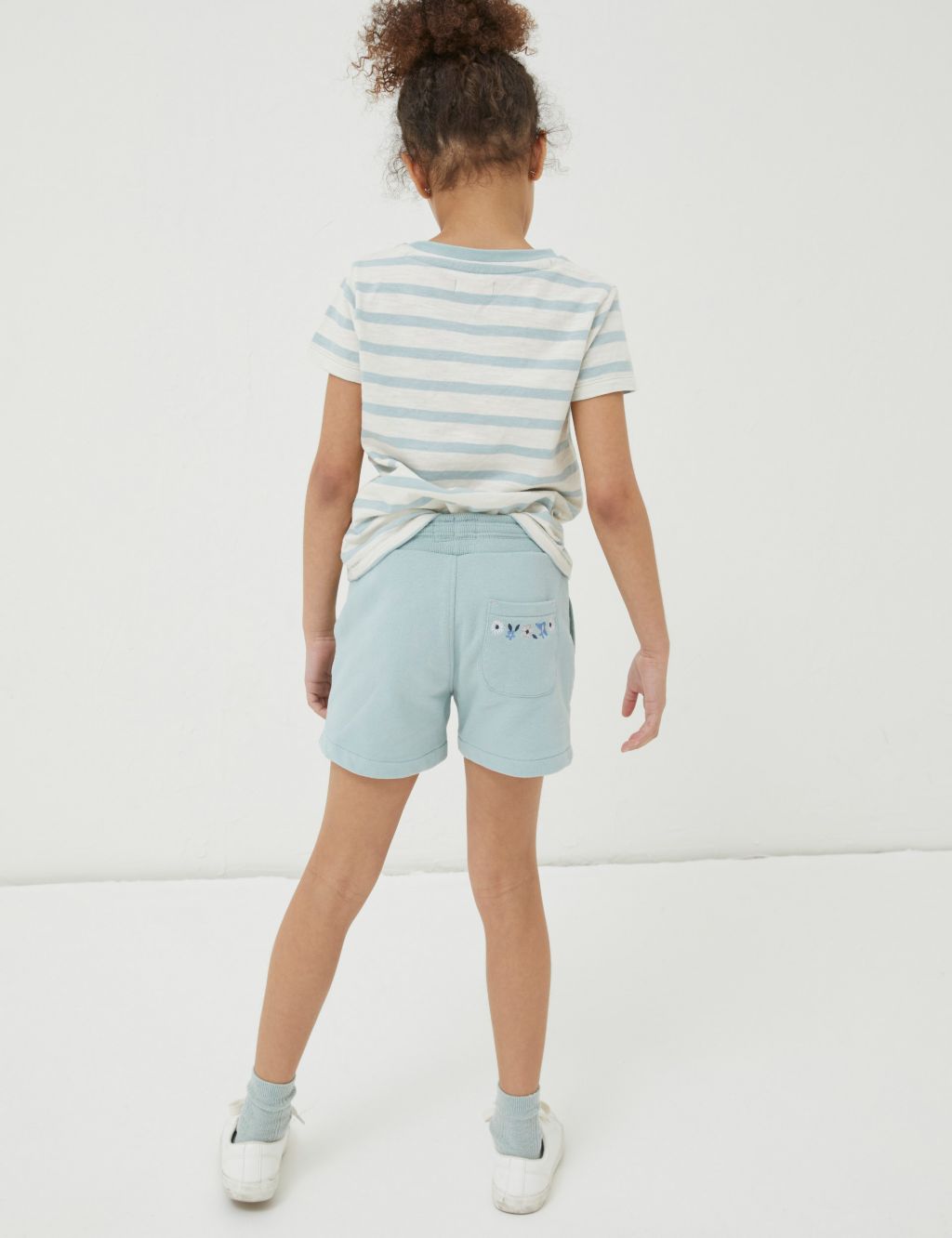 Pure Cotton Embroidered Shorts (3-13 Yrs) image 3