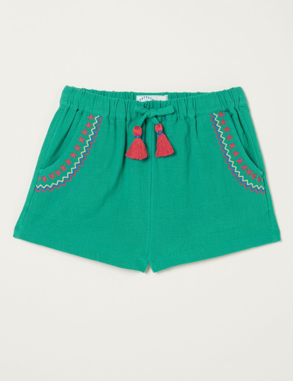 Pure Cotton Embroidered Shorts (3-13 Yrs) image 1