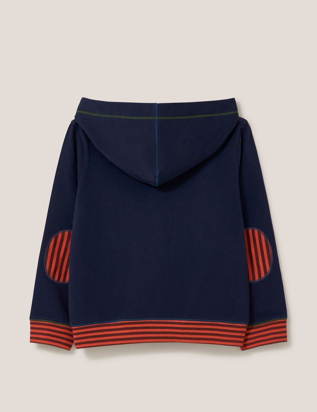 Pure Cotton Striped Zip Hoodie (3-10 Yrs) image 2