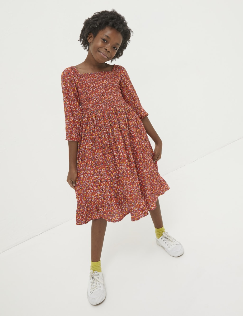 Floral Shirred Dress (3-13 Yrs)