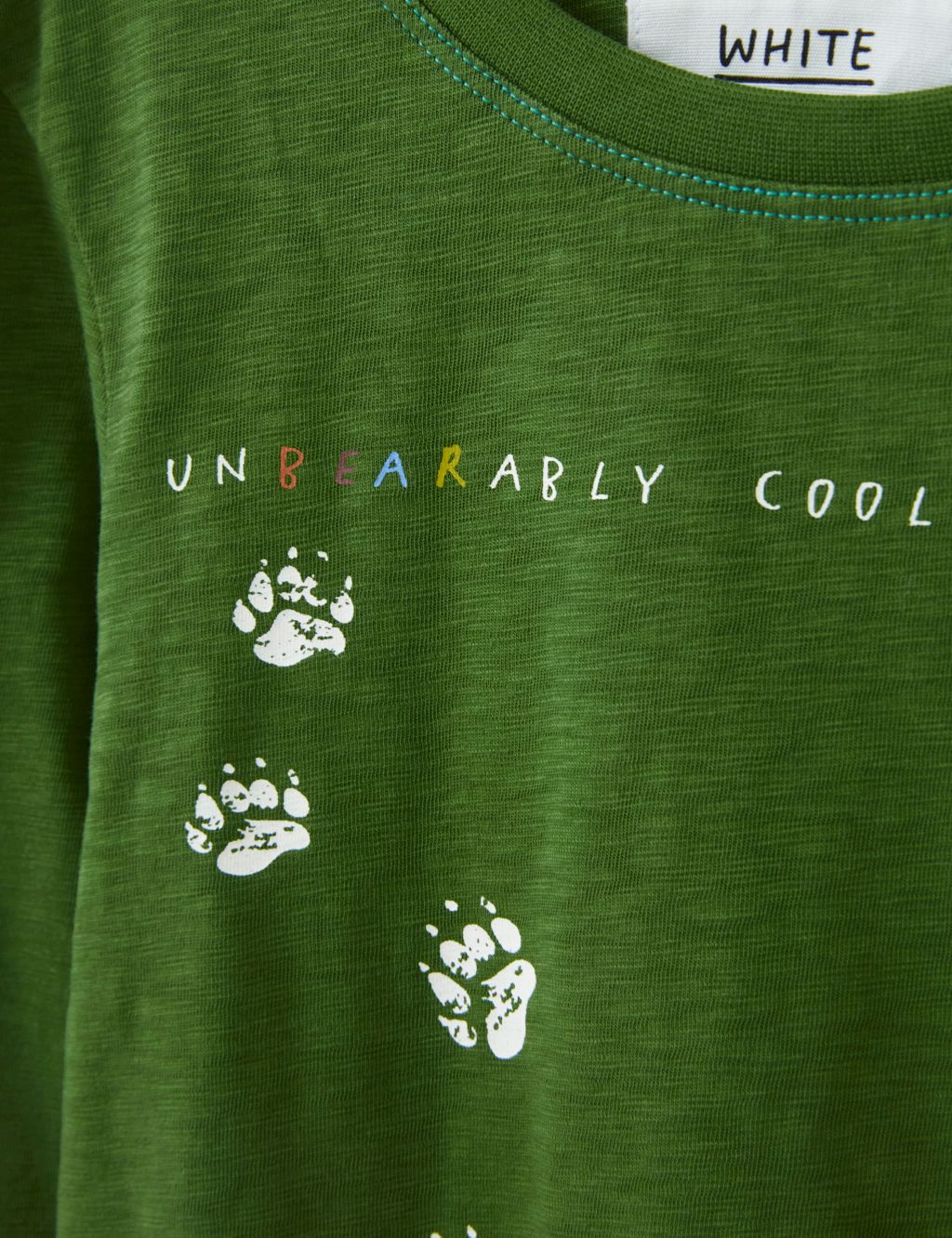Pure Cotton Bear Paw Print T-Shirt (3-10 Yrs) image 2