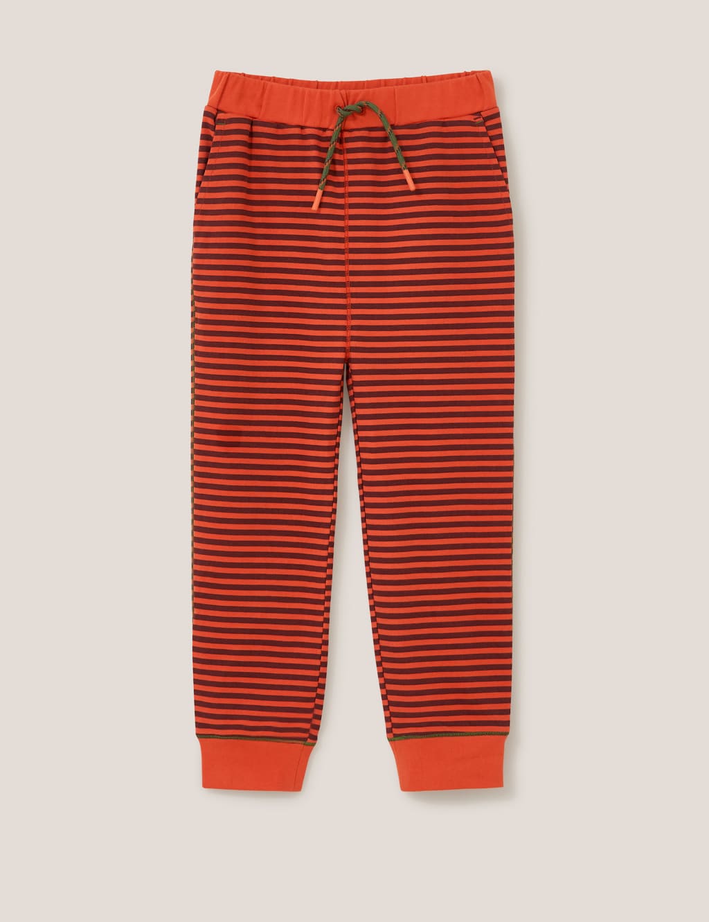 Cotton Rich Striped Joggers (3-10 Yrs) image 1