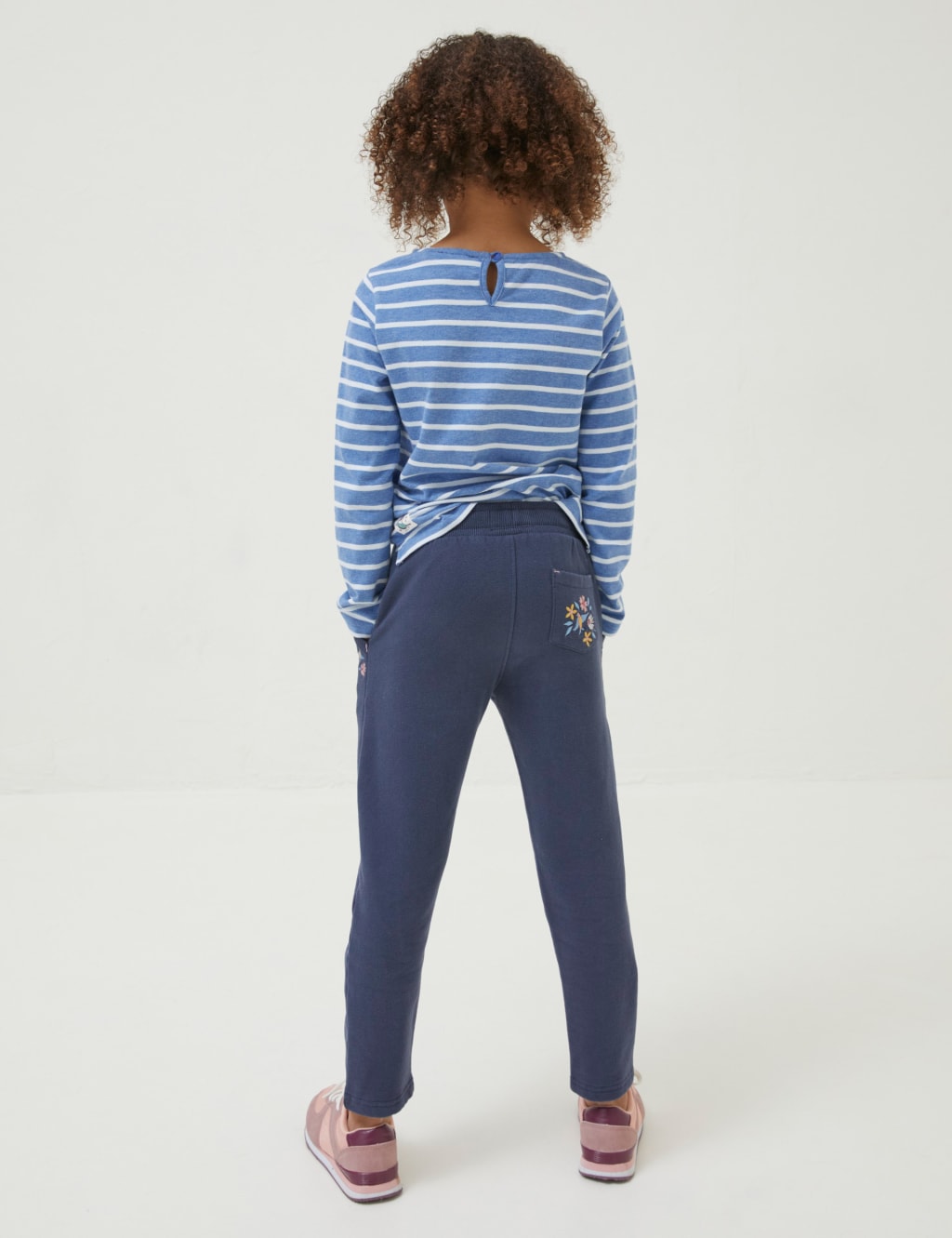 Cotton Rich Embroidered Joggers (3-13 Yrs) image 3