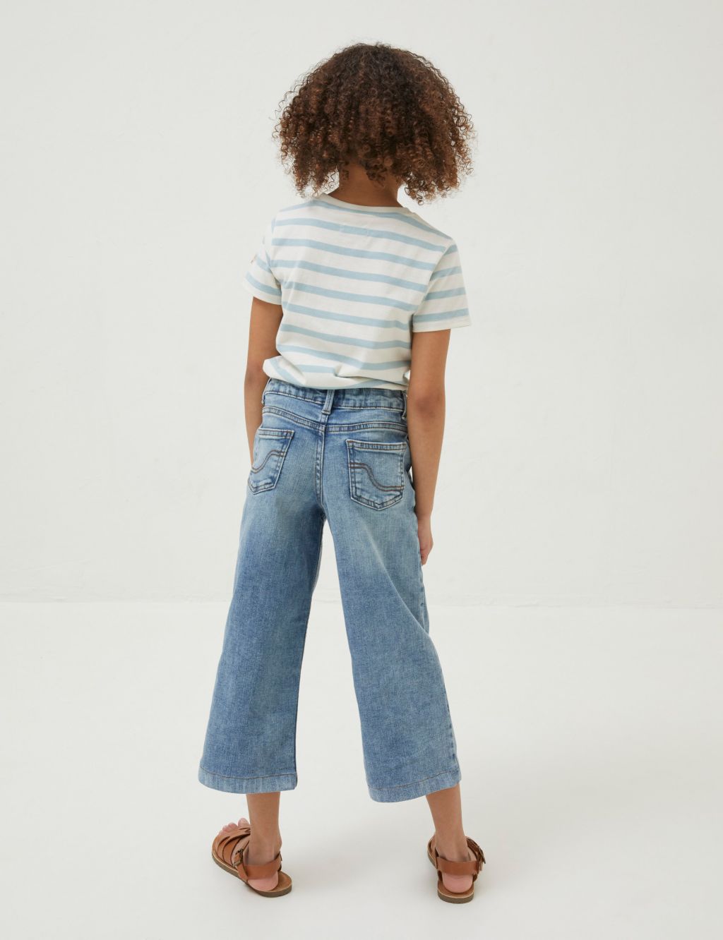 Wide Leg Cropped Jeans (3-13 Yrs) image 3