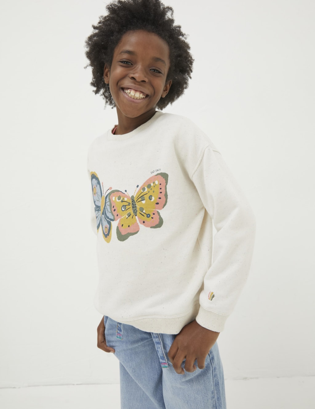 Cotton Rich Butterfly Print Sweatshirt (3-13 Yrs) image 1