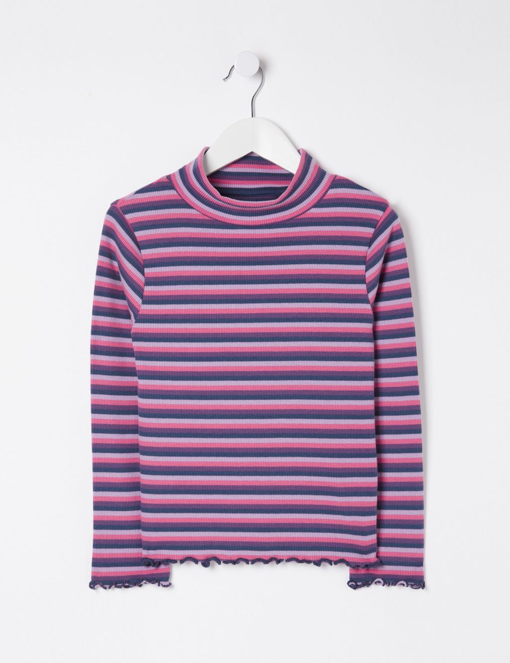 Cotton Blend Striped Ribbed Top (3-13 Yrs) image 2