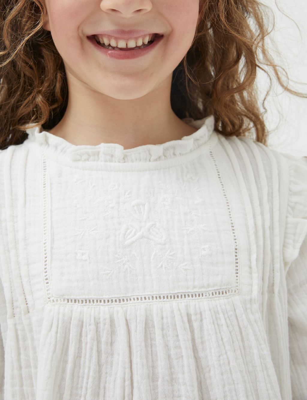Pure Cotton Embroidered Blouse (3-13 Yrs) image 4
