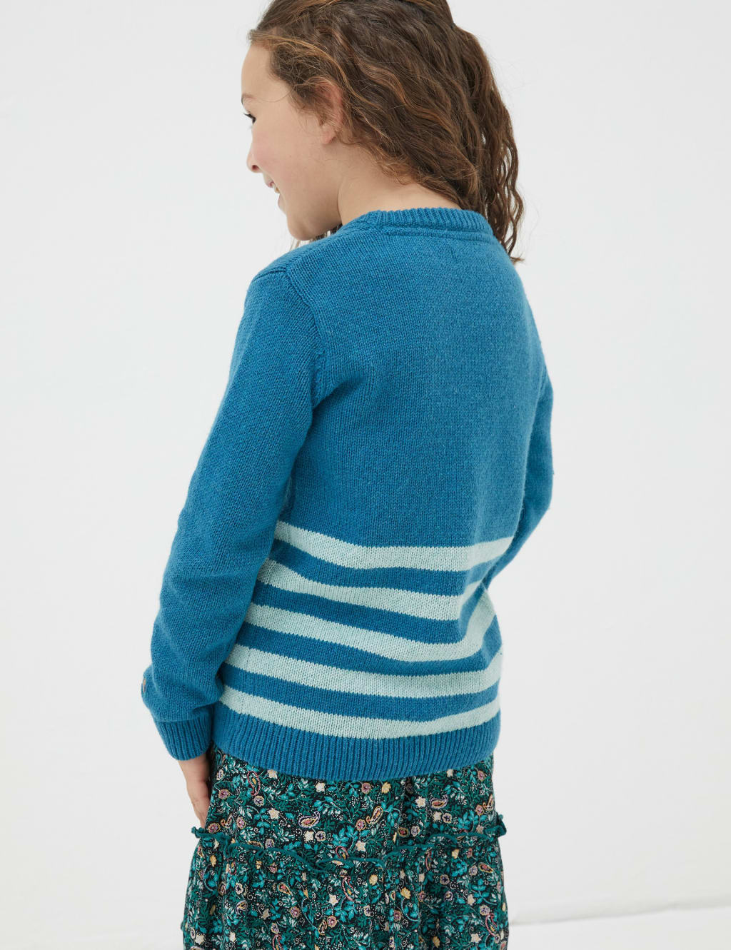 Cotton Rich Striped Fox Jumper (3-13 Yrs) image 3