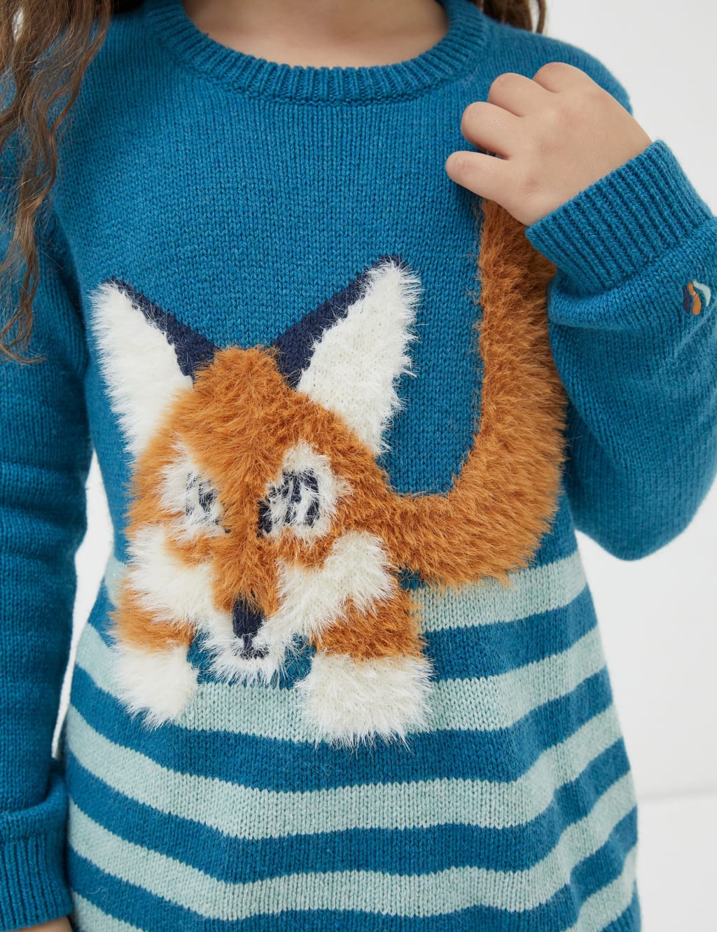 Cotton Rich Striped Fox Jumper (3-13 Yrs) image 4