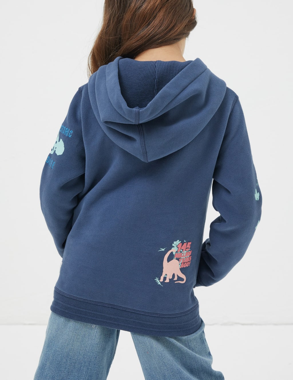 Cotton Rich Embroidered Dinosaur Hoodie (3-13 Yrs) image 3