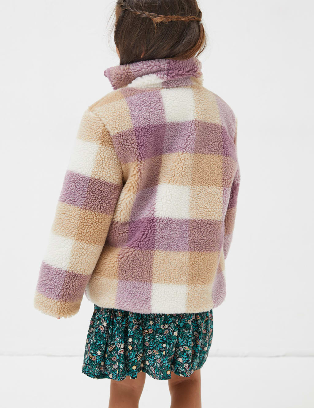 Checked Teddy Coat (3-13 Yrs) image 3